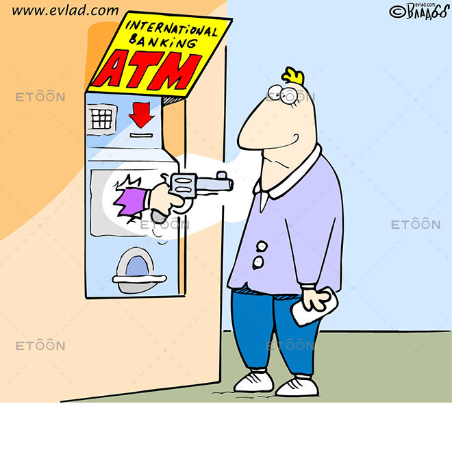 ATM Money cartoon