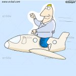 Riding an airplane