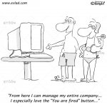 Man and woman talking in front of a computer…