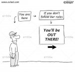 Man in front of instruction boards: You’ll be OUT THERE!