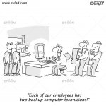 Two men touring an office…